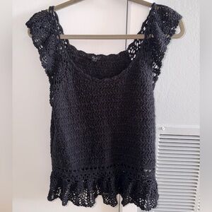 Black Crochet Tank Top